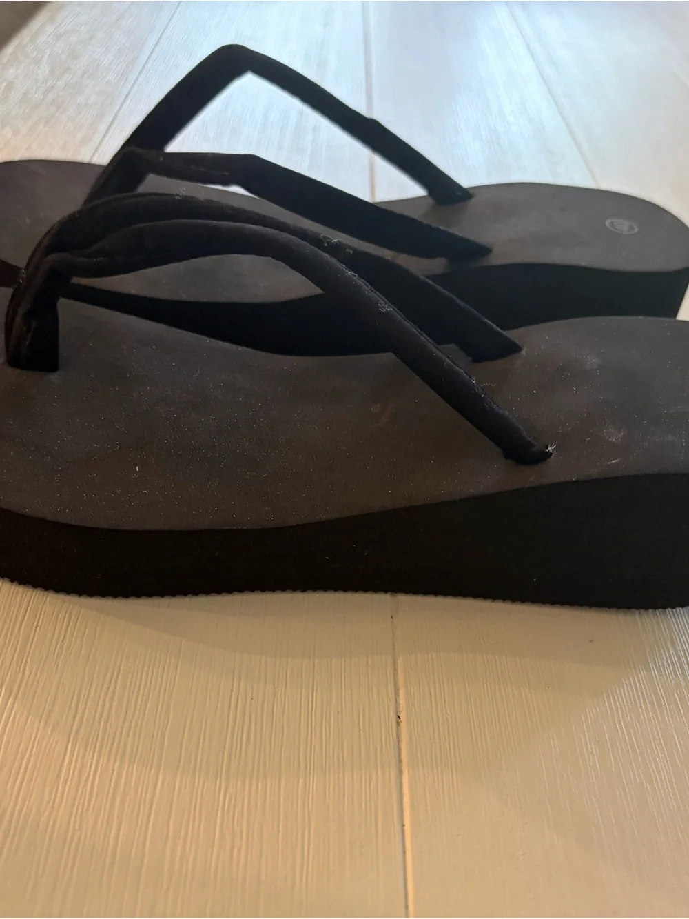 Black Wedge Flip Flops